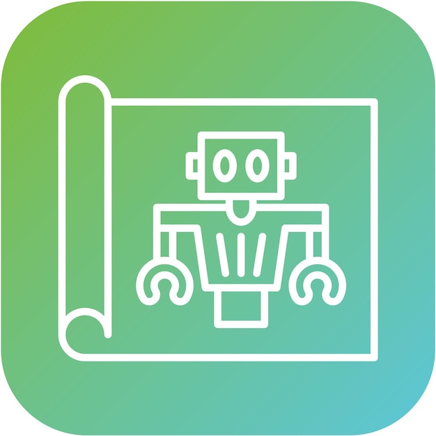 Estilo del icono del diseño vectorial del robot