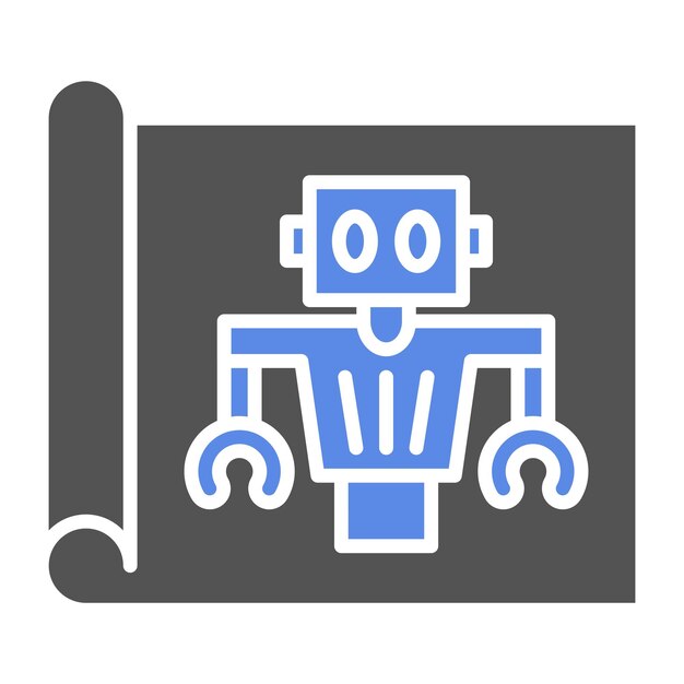 Estilo del icono del diseño vectorial del robot