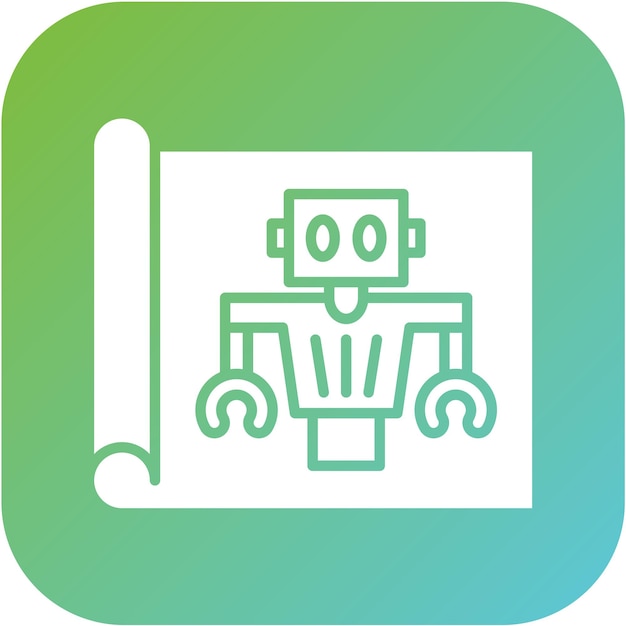Estilo del icono del diseño vectorial del robot