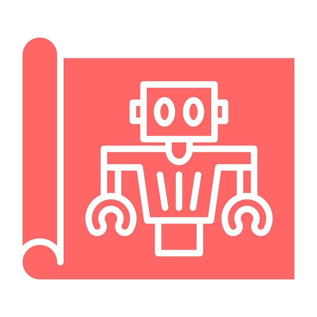 Estilo del icono del diseño vectorial del robot