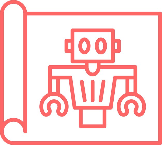 Estilo del icono del diseño vectorial del robot