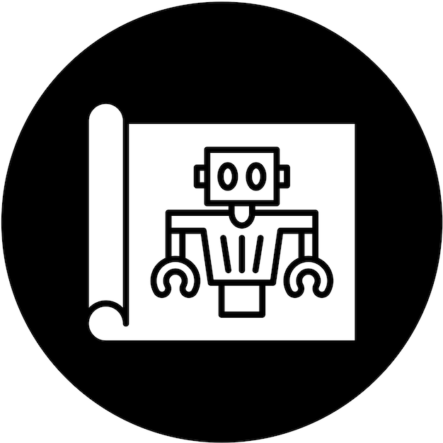 Estilo del icono del diseño vectorial del robot