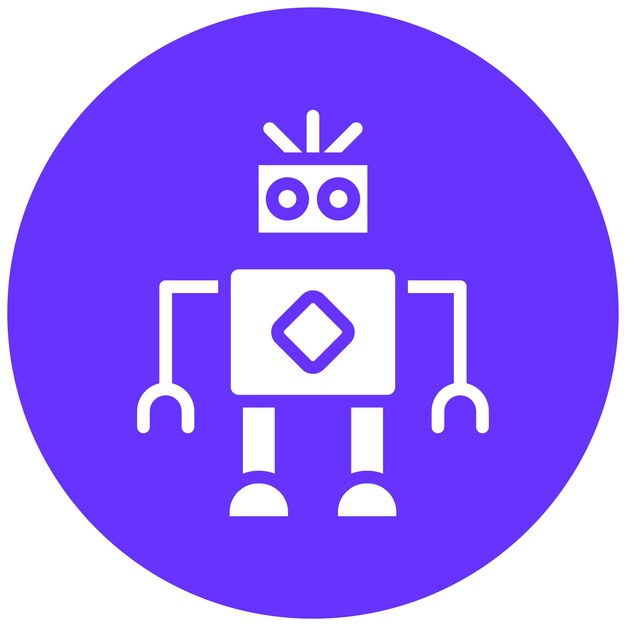 Estilo de icono de diseño vectorial de robótica