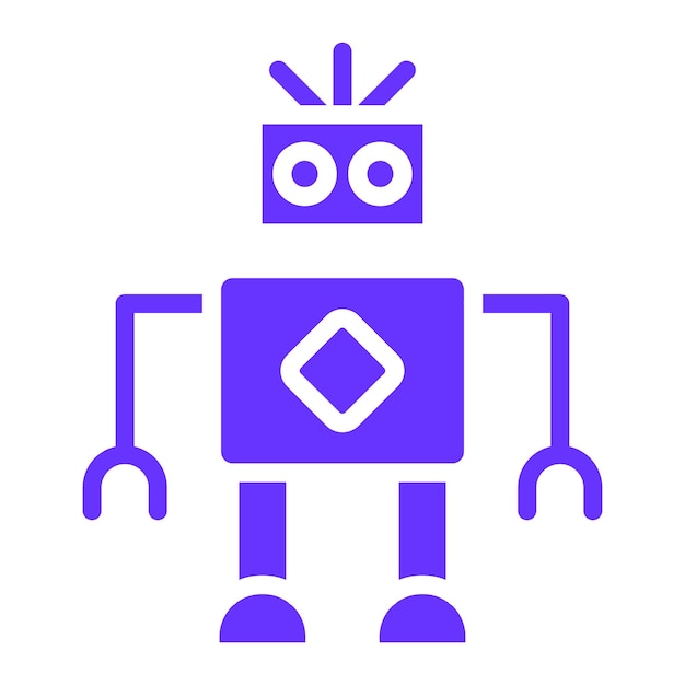 Estilo de icono de diseño vectorial de robótica