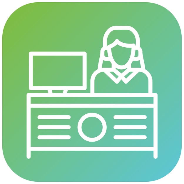 Estilo de icono de diseño vectorial de ServiceDesk