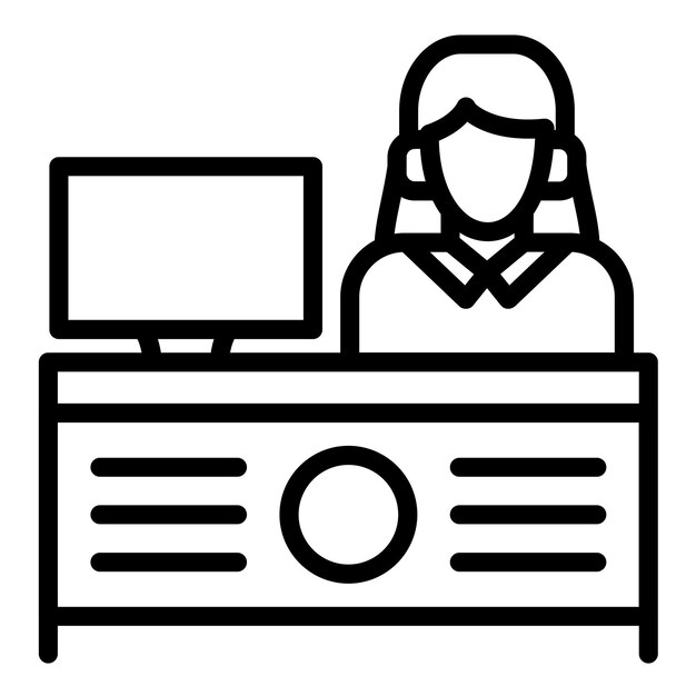 Estilo de icono de diseño vectorial de ServiceDesk