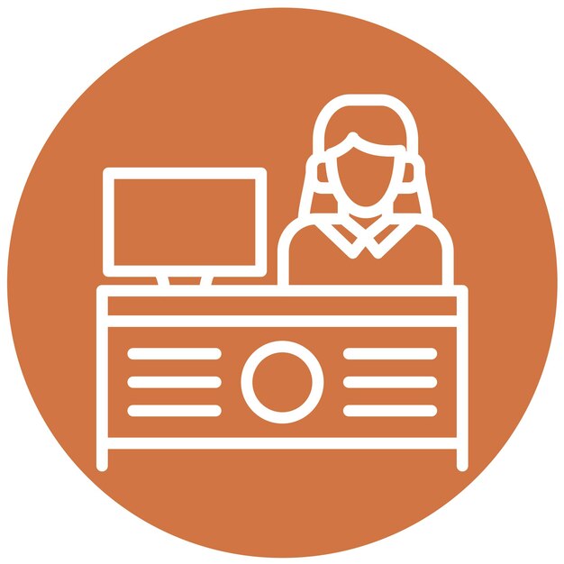 Estilo de icono de diseño vectorial de ServiceDesk