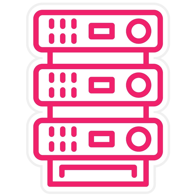 Estilo de icono de diseño vectorial del servidor Rackmount