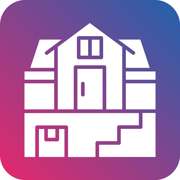 Estilo de icono de diseño vectorial del sótano