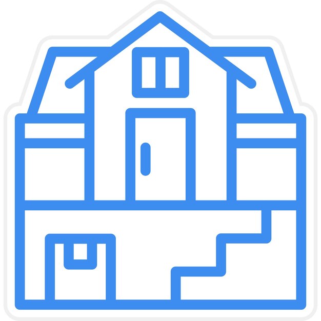 Estilo de icono de diseño vectorial del sótano
