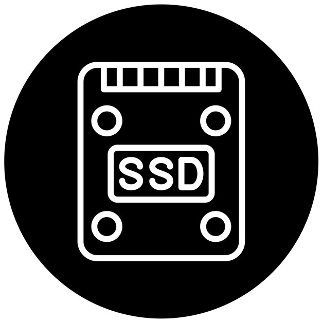 Estilo de icono de diseño vectorial de SSD