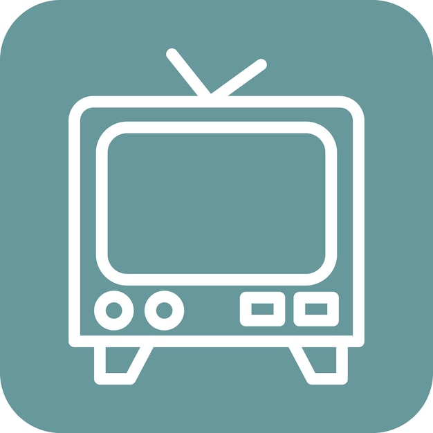 Estilo de icono de diseño vectorial de televisión