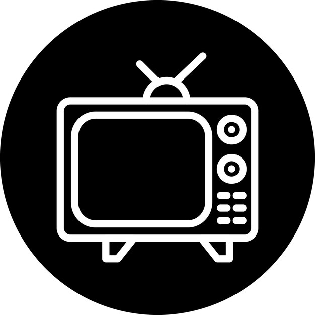 Estilo de icono de diseño vectorial de televisión