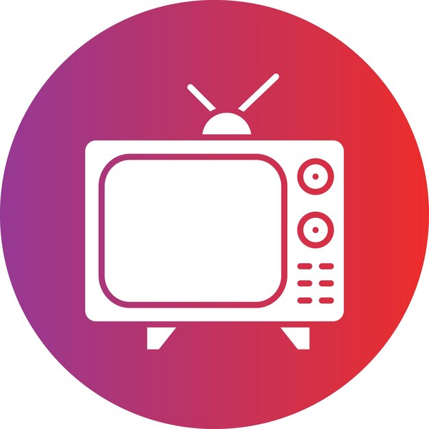 Estilo de icono de diseño vectorial de televisión