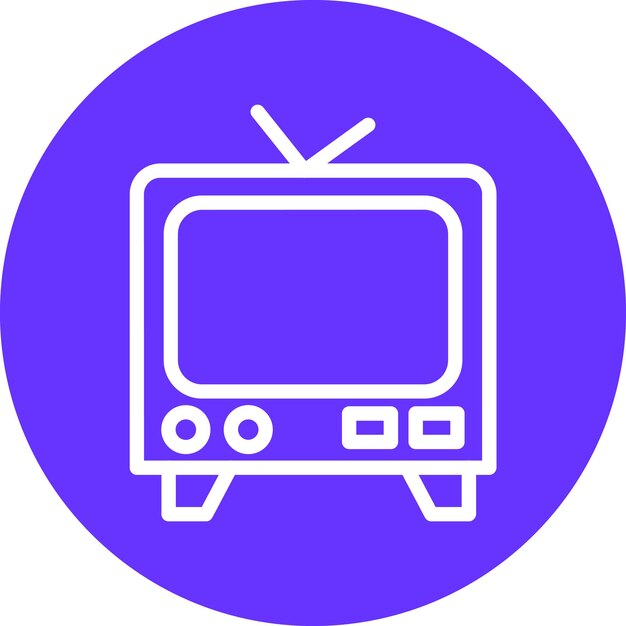 Estilo de icono de diseño vectorial de televisión
