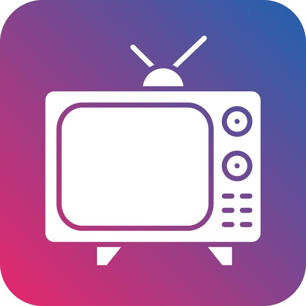 Estilo de icono de diseño vectorial de televisión