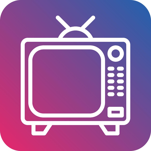 Estilo de icono de diseño vectorial de televisión