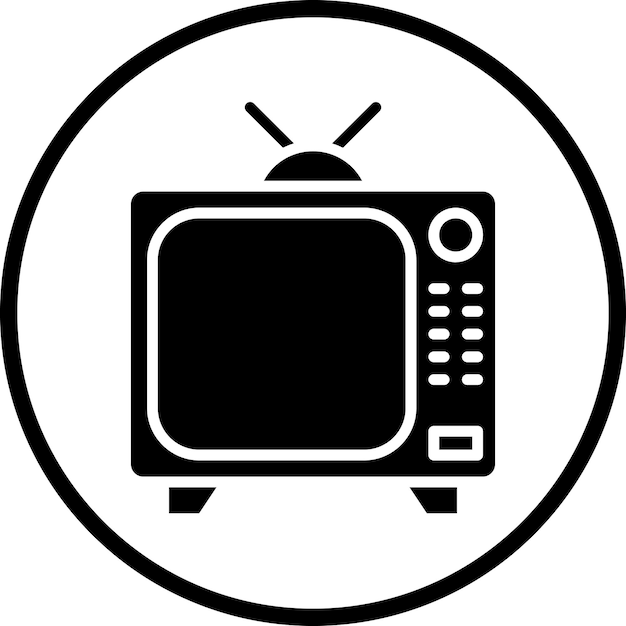 Estilo de icono de diseño vectorial de televisión