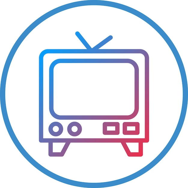 Estilo de icono de diseño vectorial de televisión