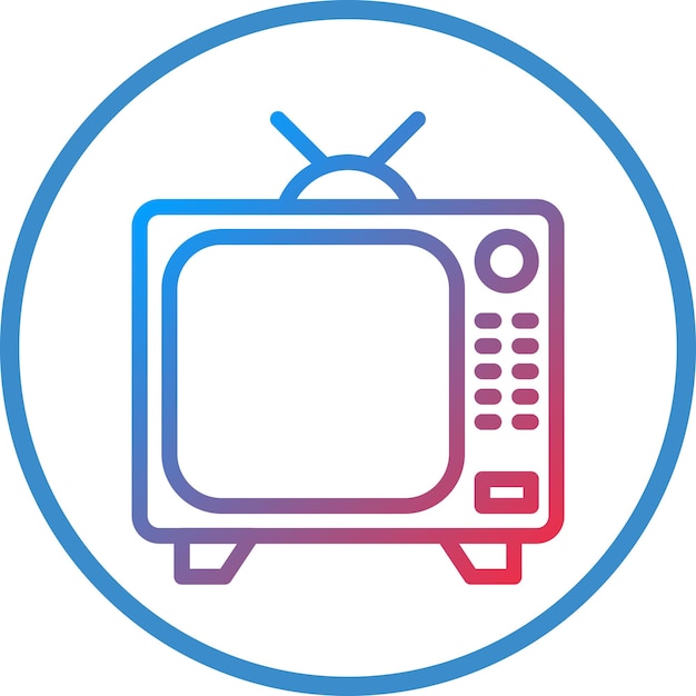 Estilo de icono de diseño vectorial de televisión