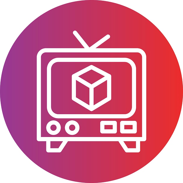 Vector estilo de icono de diseño vectorial de televisión