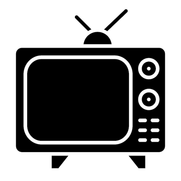 Estilo de icono de diseño vectorial de televisión