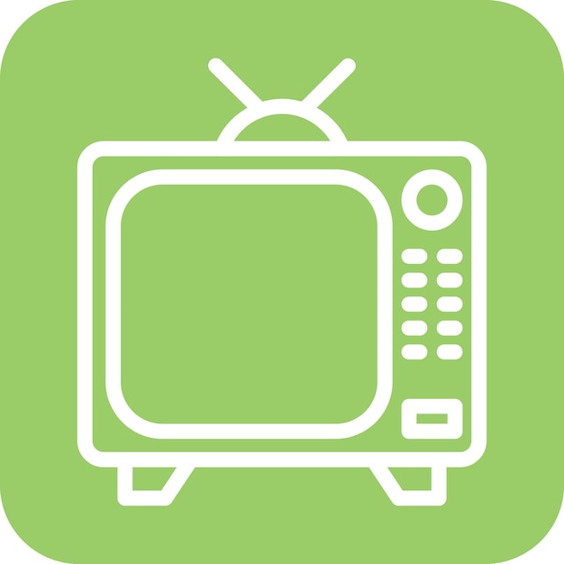 Estilo de icono de diseño vectorial de televisión