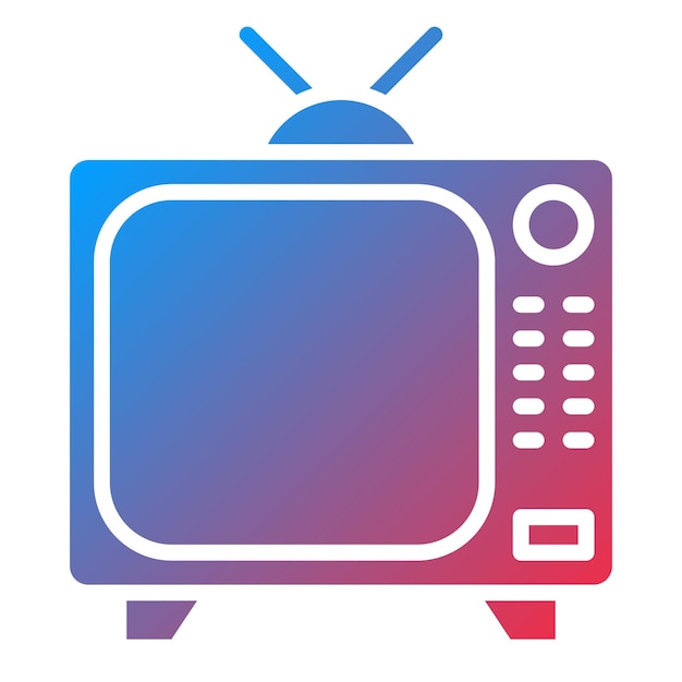 Estilo de icono de diseño vectorial de televisión