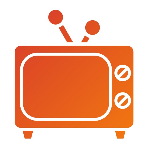 Estilo de icono de diseño vectorial de televisión
