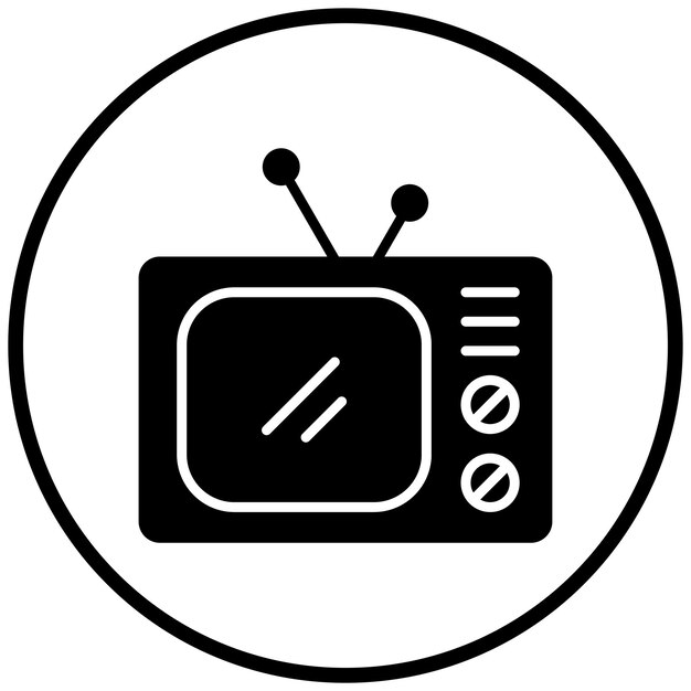 Estilo de icono de diseño vectorial de televisión