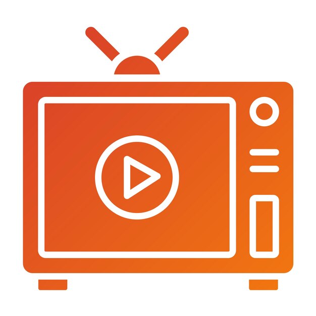 Estilo de icono de diseño vectorial de televisión