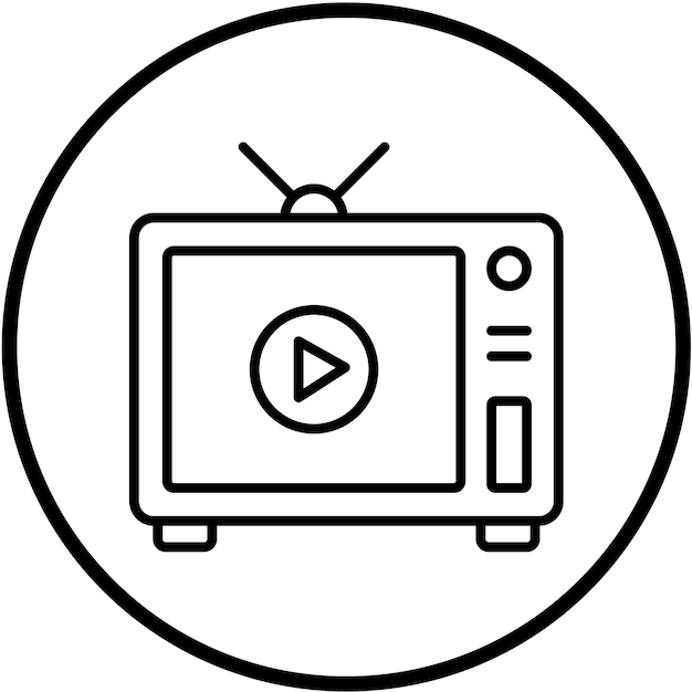 Estilo de icono de diseño vectorial de televisión