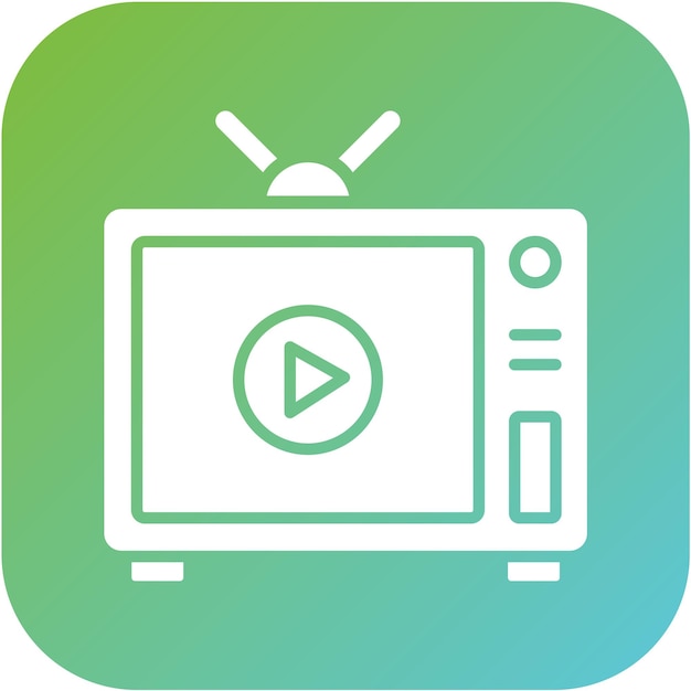 Estilo de icono de diseño vectorial de televisión