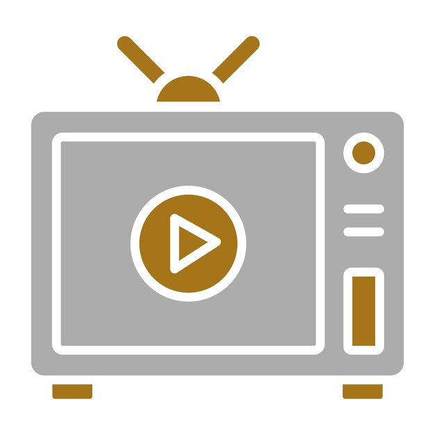 Estilo de icono de diseño vectorial de televisión