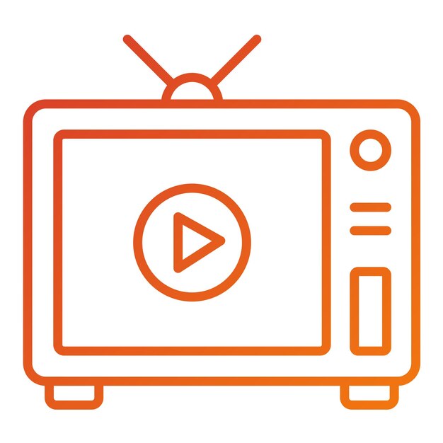 Estilo de icono de diseño vectorial de televisión