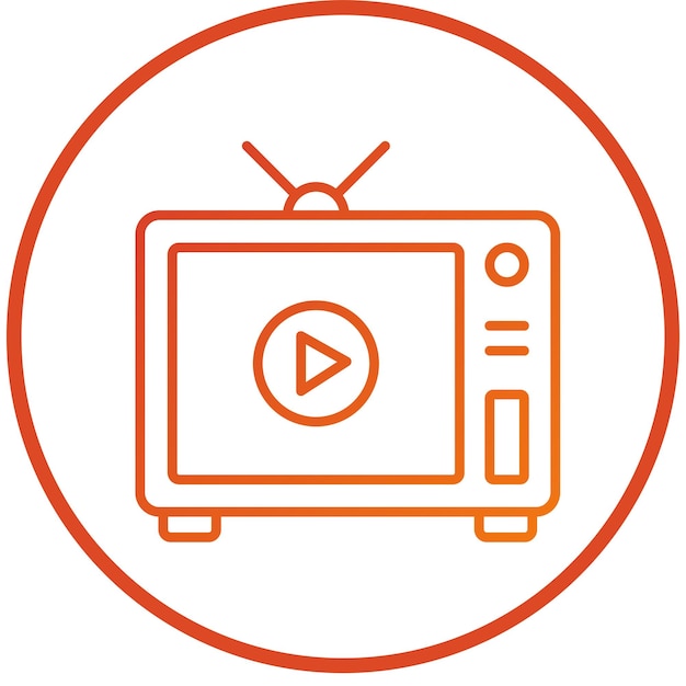 Estilo de icono de diseño vectorial de televisión