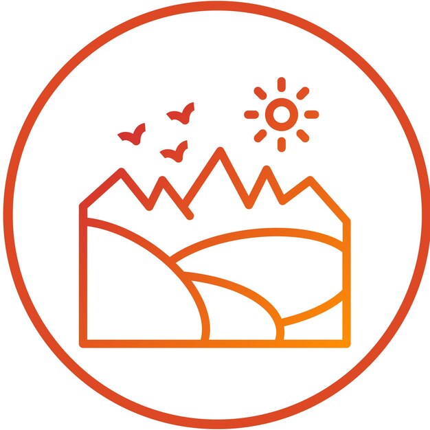 Estilo de icono de diseño vectorial de terreno