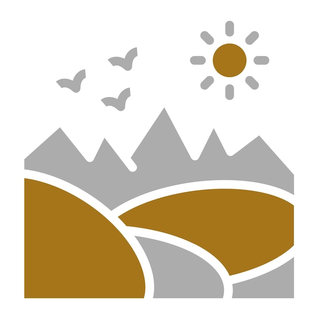 Estilo de icono de diseño vectorial de terreno