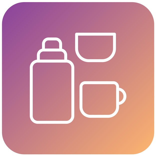 Estilo de icono de diseño vectorial de Thermos