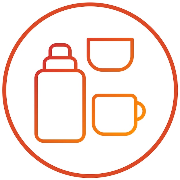 Estilo de icono de diseño vectorial de Thermos