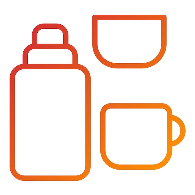 Estilo de icono de diseño vectorial de Thermos