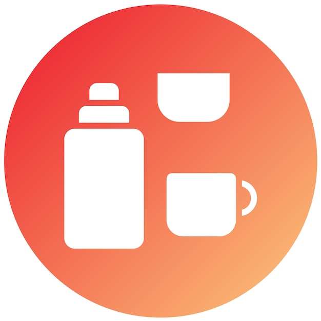 Estilo de icono de diseño vectorial de Thermos