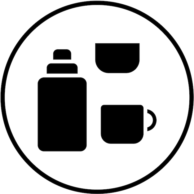 Estilo de icono de diseño vectorial de Thermos