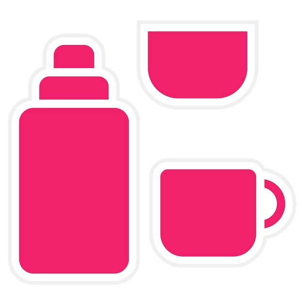 Estilo de icono de diseño vectorial de Thermos