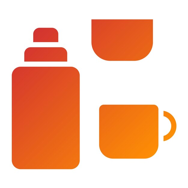 Estilo de icono de diseño vectorial de Thermos