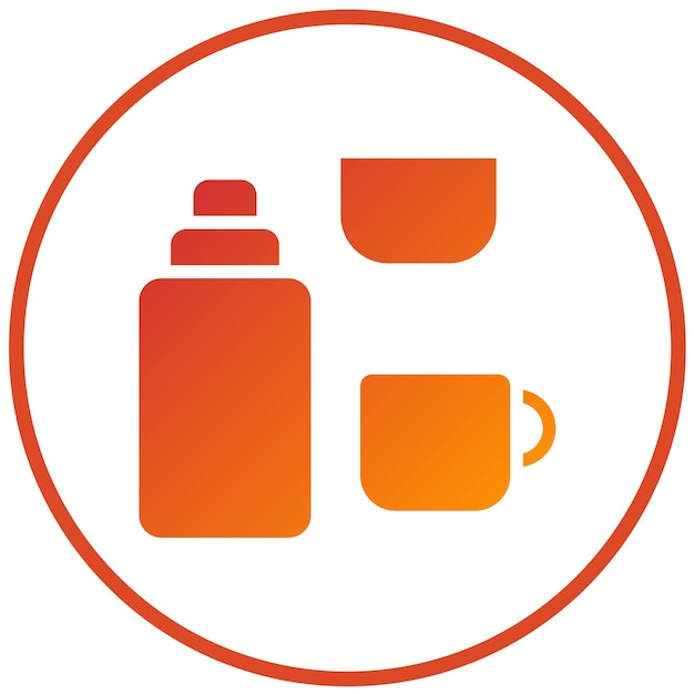 Estilo de icono de diseño vectorial de Thermos
