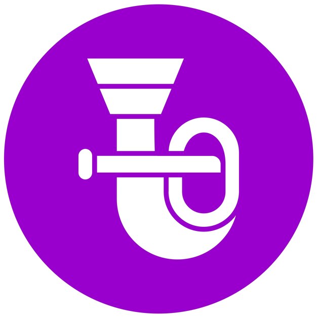 Estilo de icono de diseño vectorial de Tuba