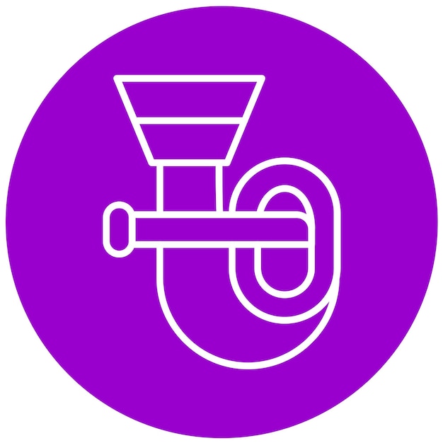 Estilo de icono de diseño vectorial de Tuba