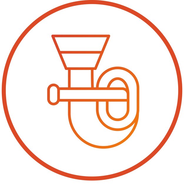 Estilo de icono de diseño vectorial de Tuba