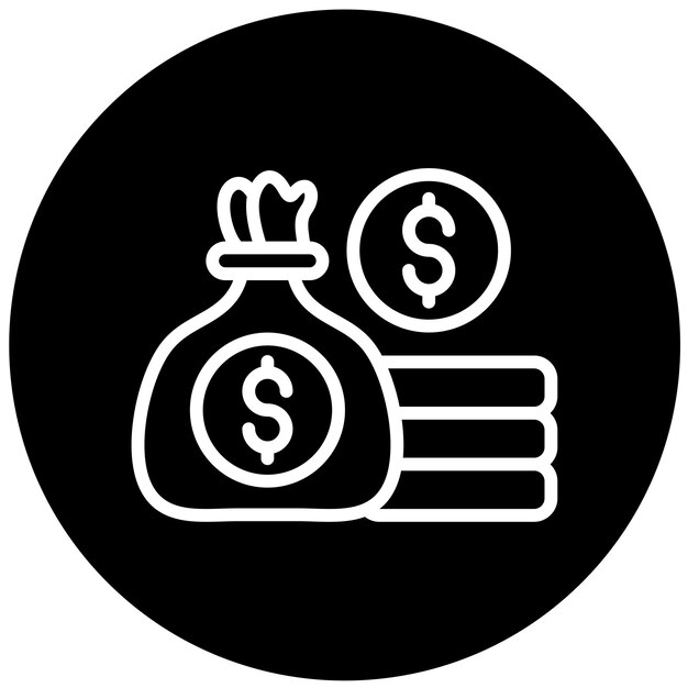 Estilo de icono de diseño vectorial de valor neto